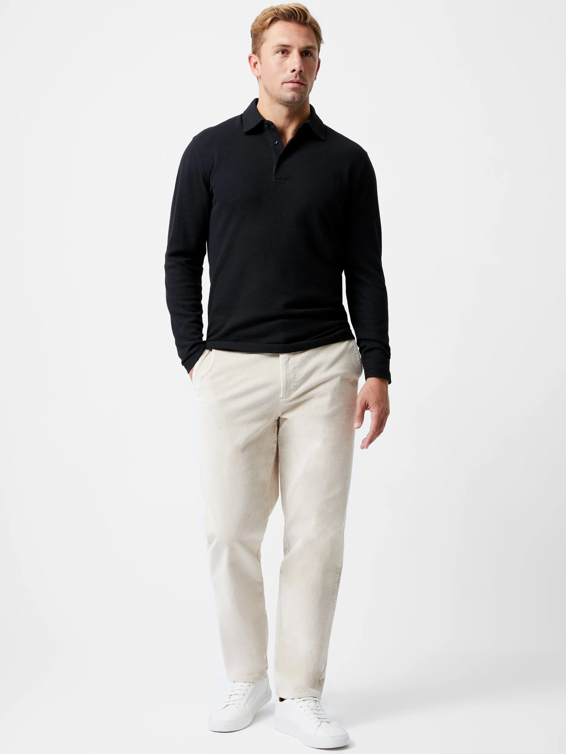 French Connection Knitwear-3 Button Knit Polo Shirt
