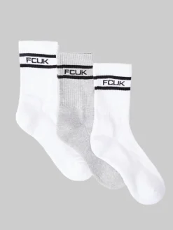 French Connection Underwear & Socks-3 Pack FCUK Sports Stripe Socks