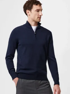 French Connection Knitwear-1/4 Zip Funnel Neck Top