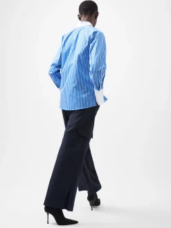 French Connection Tops|Shirts-Alexis Cotton Striped Detail Shirt