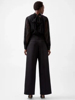 French Connection Tops-Alice Dobby Chiffon Mix Long Sleeve Top