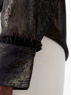French Connection Tops|Jeans & A Nice Top-Alina Foil Georgette Frill Long Sleeve Top