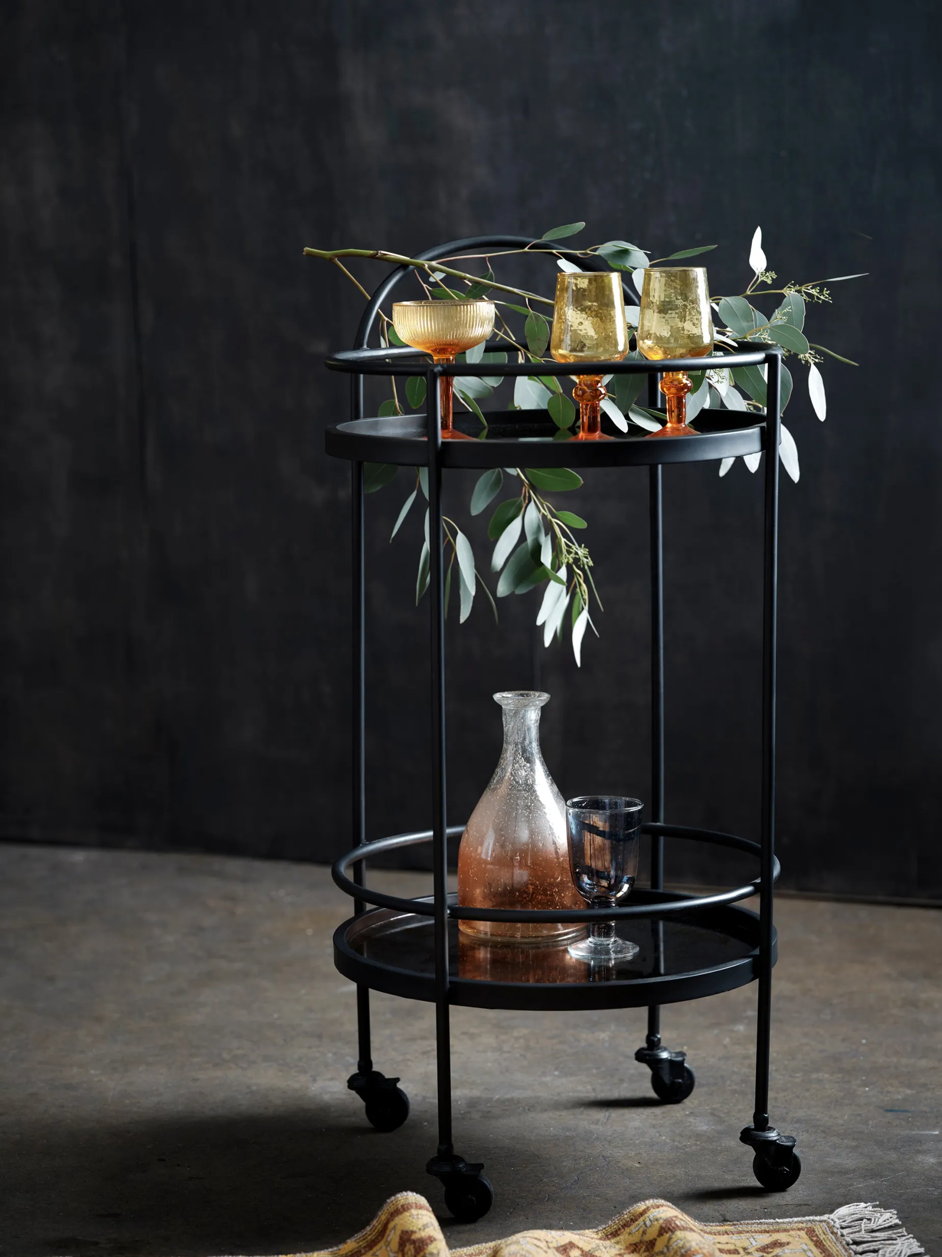 French Connection Home Accessories|Barware-Antique Mirrored Drinks Trolley
