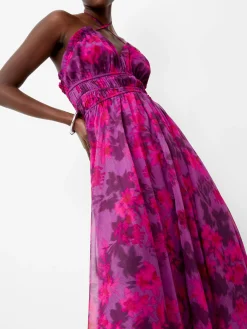 French Connection Party Dresses-Arla Hallie Crinkle Halterneck Dress
