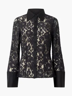 French Connection Tops|Shirts-Asura Lace Long Sleeve Shirt