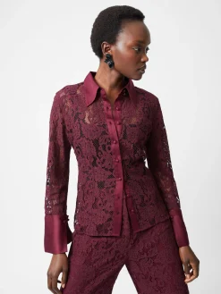 French Connection Tops|Shirts-Asura Lace Long Sleeve Shirt