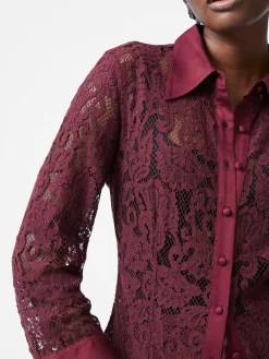 French Connection Tops|Shirts-Asura Lace Long Sleeve Shirt