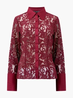French Connection Tops|Shirts-Asura Lace Long Sleeve Shirt