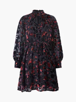 French Connection Party Dresses-Avery Devore High Neck Mini Dress
