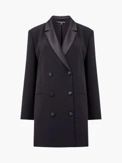 French Connection Dresses|Mini Dresses-Azra Carey Satin Collar Mini Blazer Dress