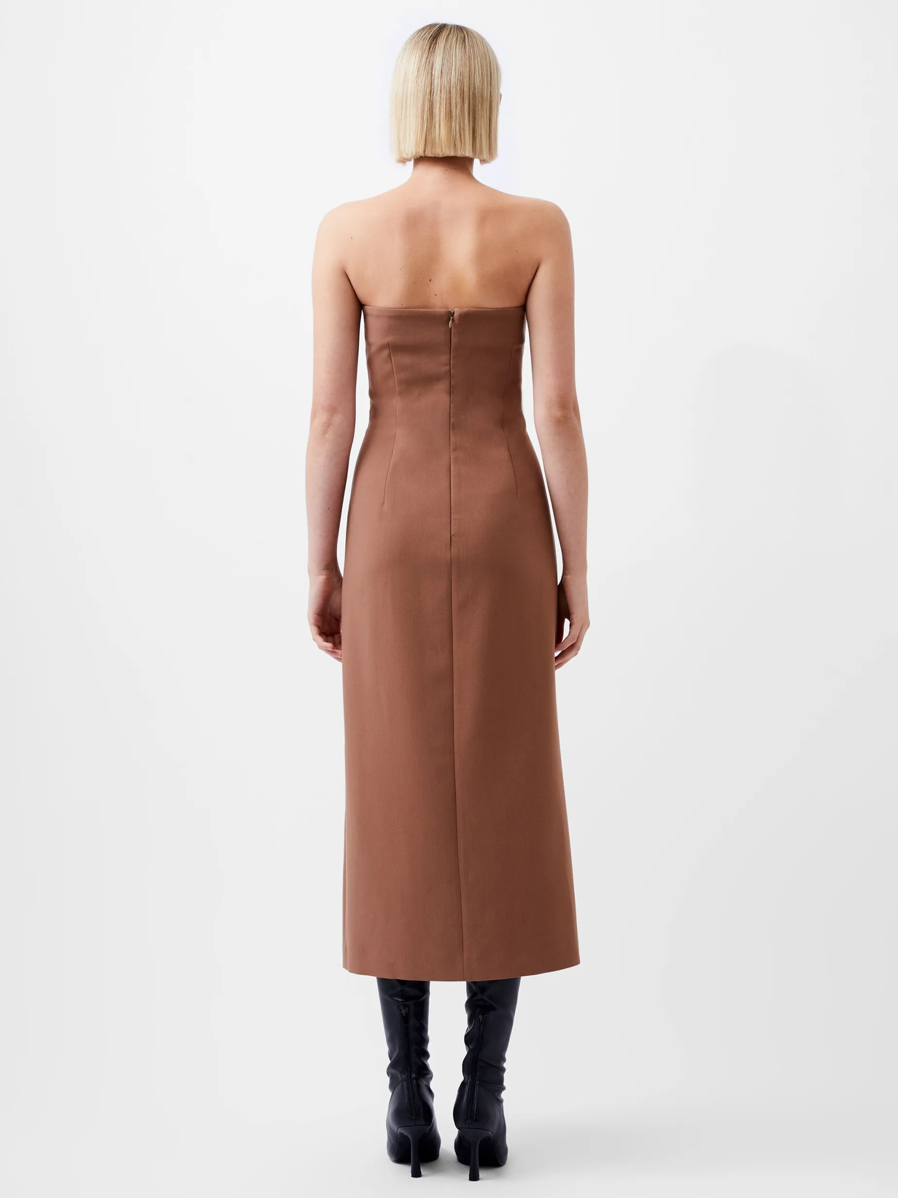 French Connection Dresses|Midi Dresses-Azra Twill Bandeau Midi Dress