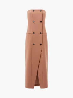 French Connection Dresses|Midi Dresses-Azra Twill Bandeau Midi Dress