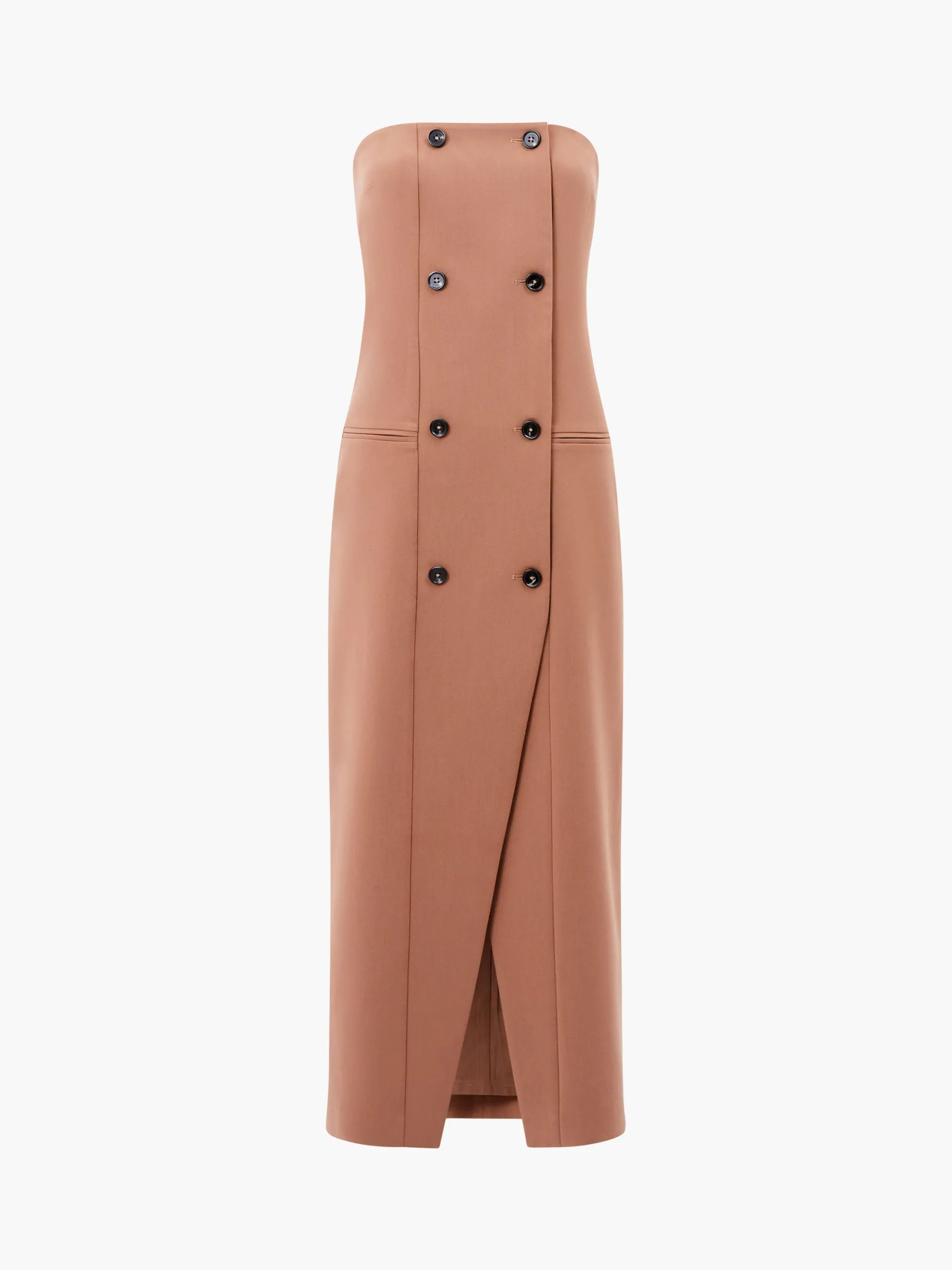 French Connection Dresses|Midi Dresses-Azra Twill Bandeau Midi Dress