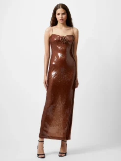 French Connection Dresses|Maxi Dresses-Beatrice Sequin Strappy Corsage Maxi Dress