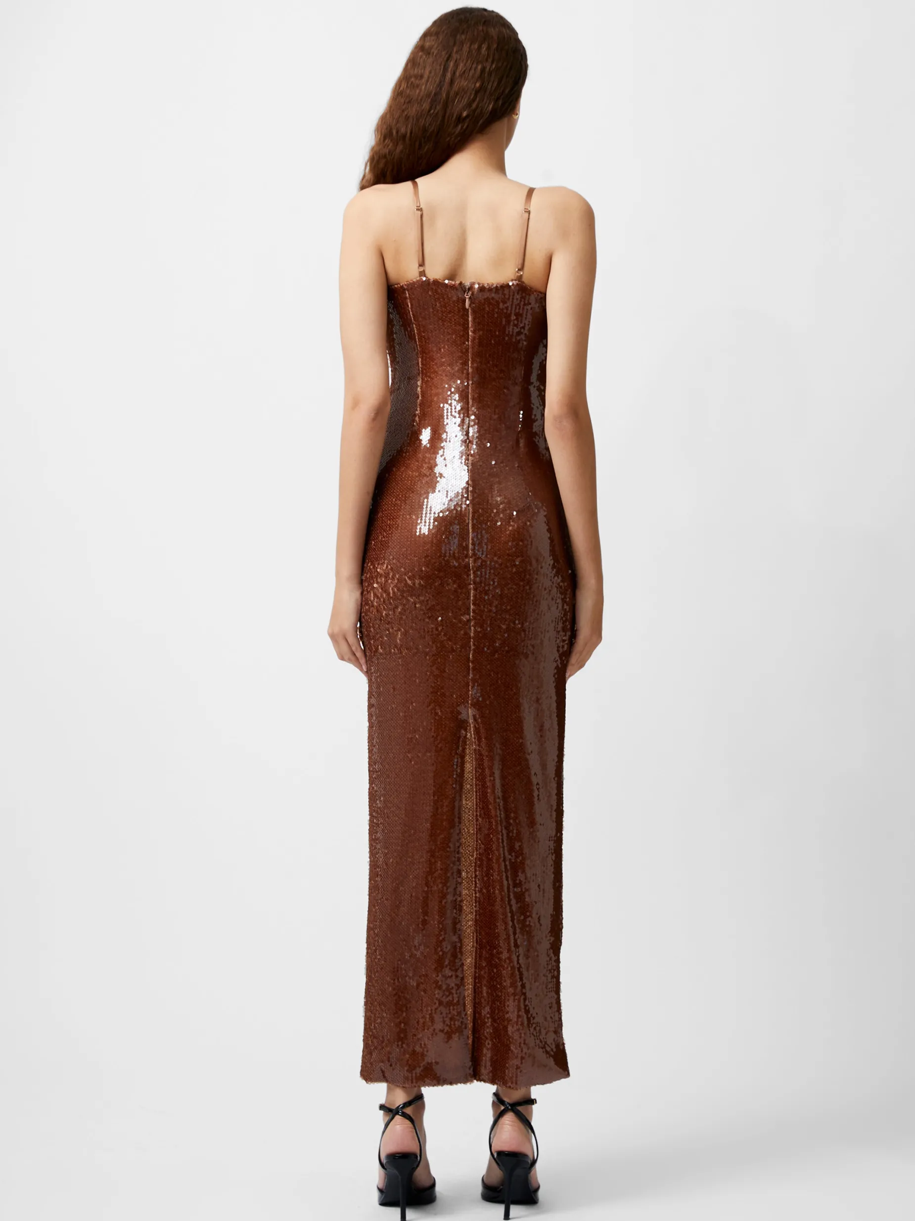French Connection Dresses|Maxi Dresses-Beatrice Sequin Strappy Corsage Maxi Dress