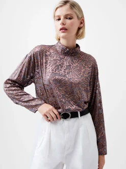 French Connection Tops-Becky Devore Turtle Neck Top