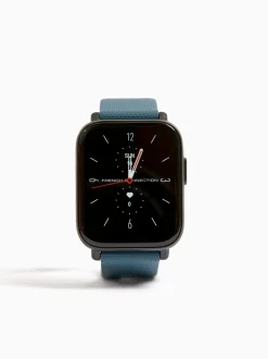French Connection Watches-Silicone Strap Watch with Digital Dial