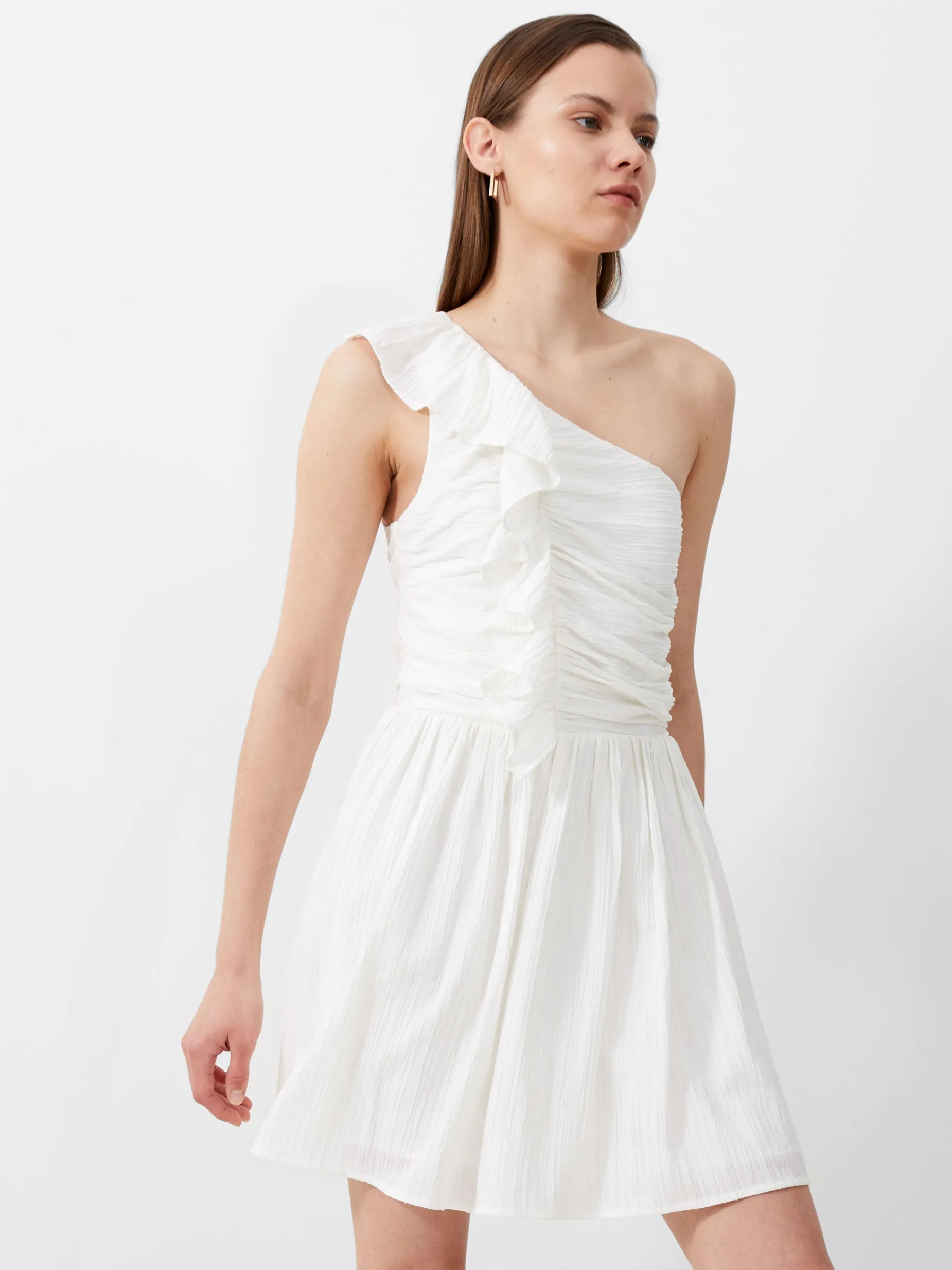 French Connection Party Dresses-Bonny Pleated Ruffle Mini Dress