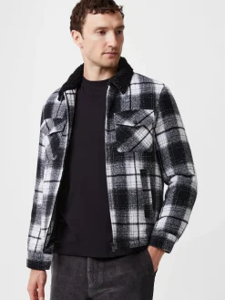 French Connection Coats & Jackets-Borg Collar Checked Jacket