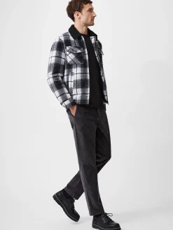 French Connection Coats & Jackets-Borg Collar Checked Jacket