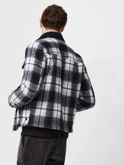French Connection Coats & Jackets-Borg Collar Checked Jacket