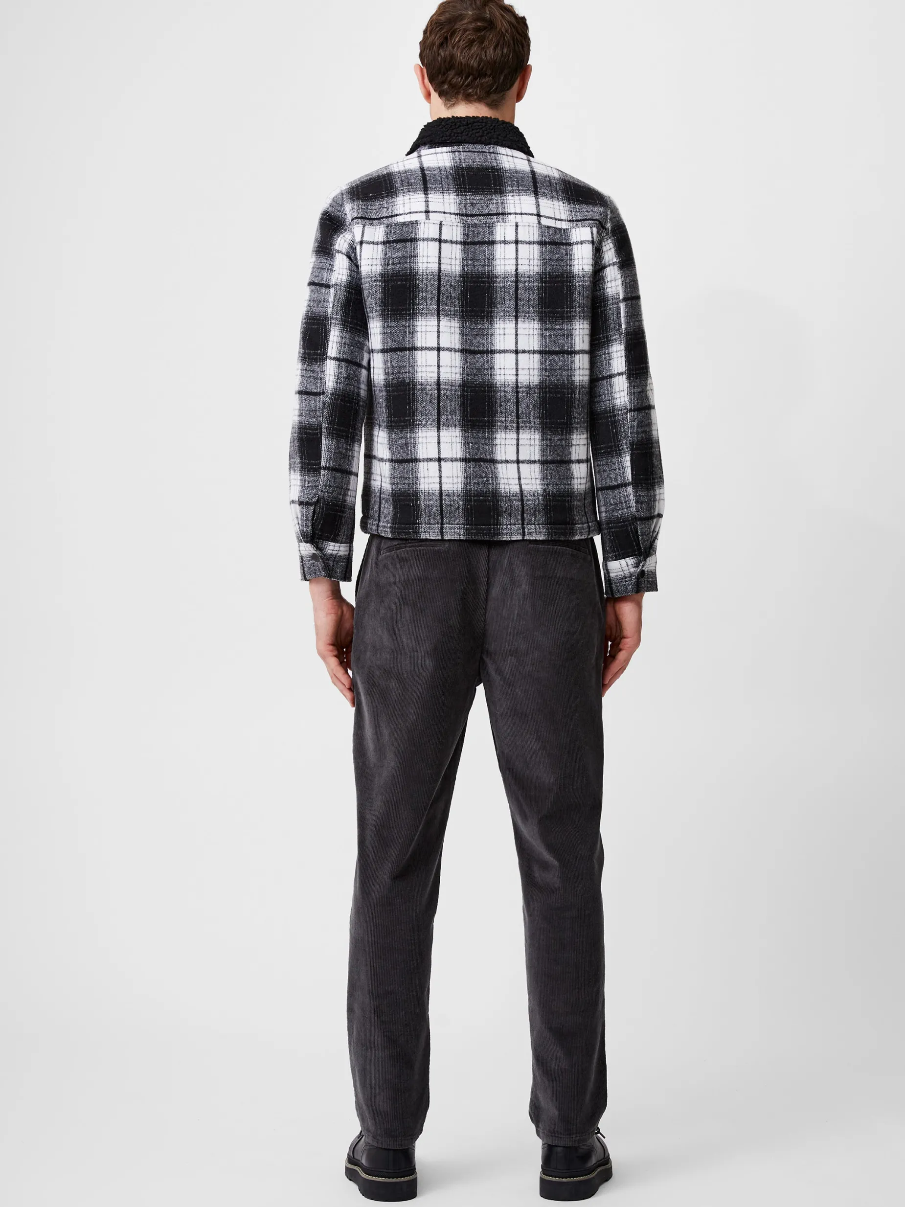 French Connection Coats & Jackets-Borg Collar Checked Jacket