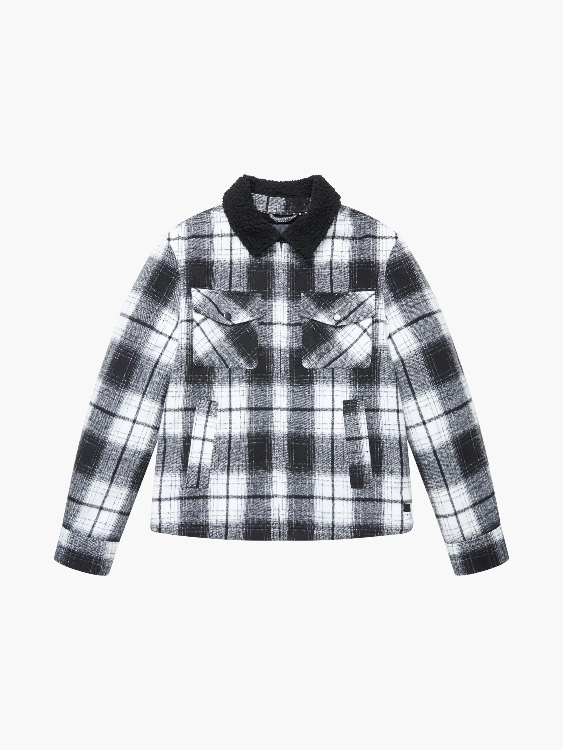 French Connection Coats & Jackets-Borg Collar Checked Jacket