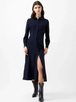 French Connection Dresses|Midi Dresses-Brina Crepe Button Down Maxi Dress