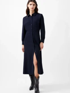 French Connection Dresses|Midi Dresses-Brina Crepe Button Down Maxi Dress