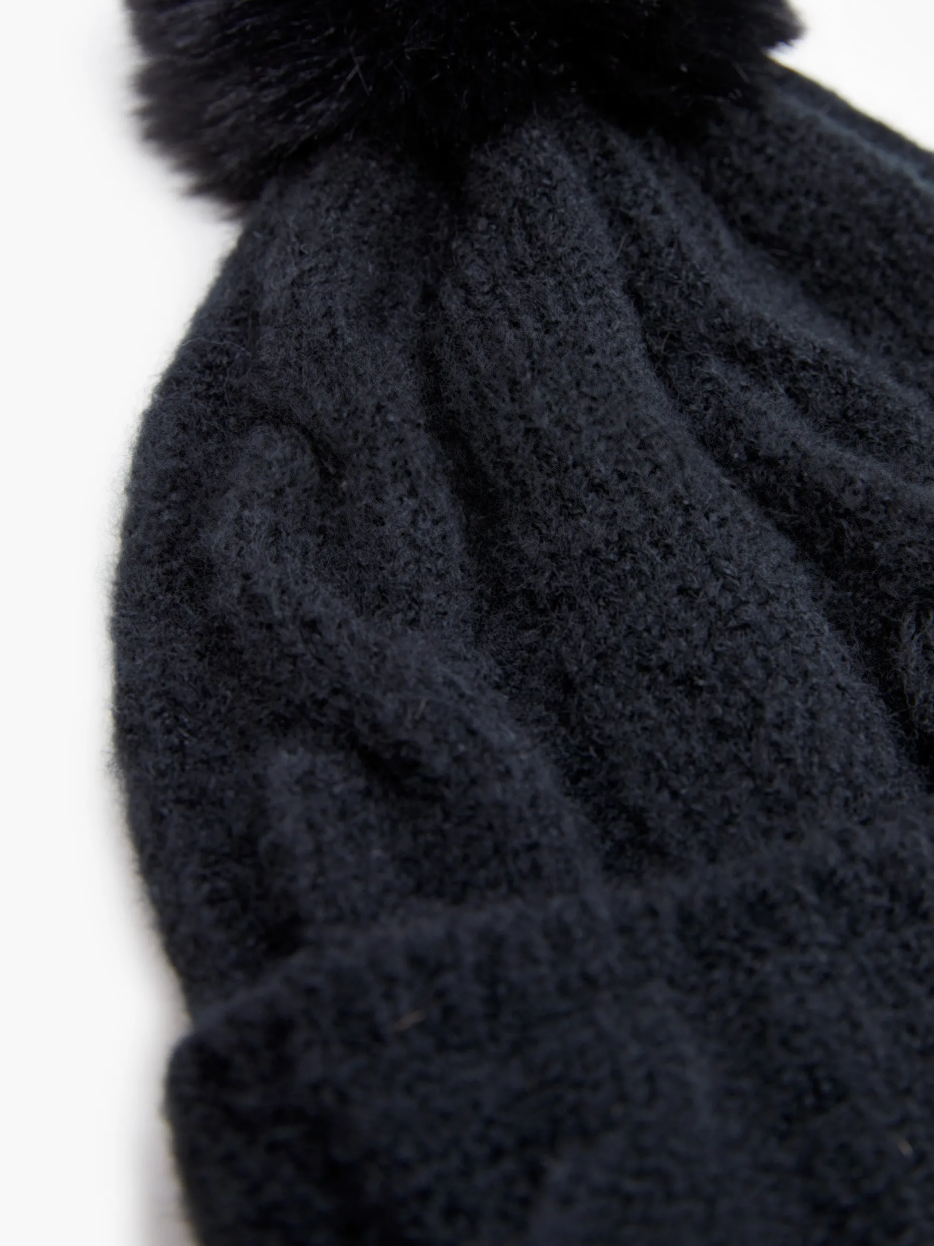 French Connection Hats-Cable Knit Pom-Pom Beanie