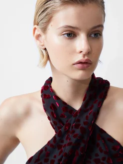 French Connection Tops|Jeans & A Nice Top-Cadie Devore Halterneck Top