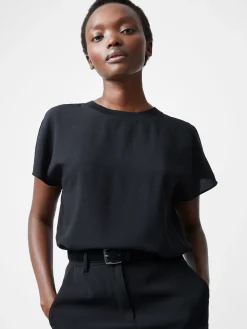 French Connection Tops-Caprina Recycled Crepe Crew Neck Top