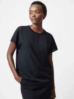 French Connection Tops-Caprina Recycled Crepe Crew Neck Top