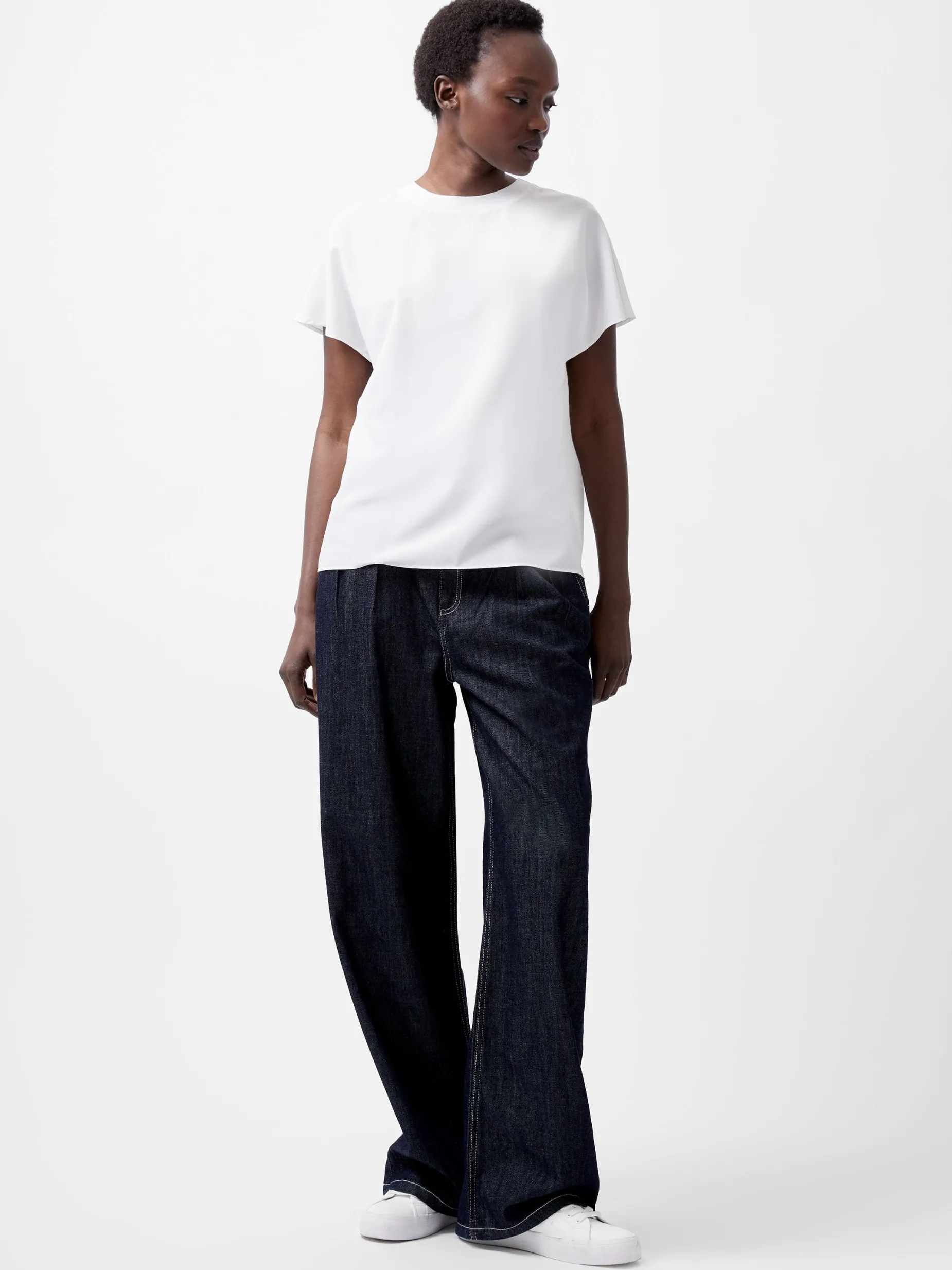 French Connection Tops-Caprina Recycled Crepe Crew Neck Top