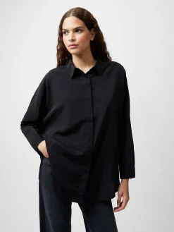 French Connection Tops|Shirts-Caprina Recycled Crepe Long Sleeve Button Shirt