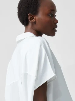 French Connection Tops|Shirts-Caprina Recycled Crepe Short Sleeve Button Shirt