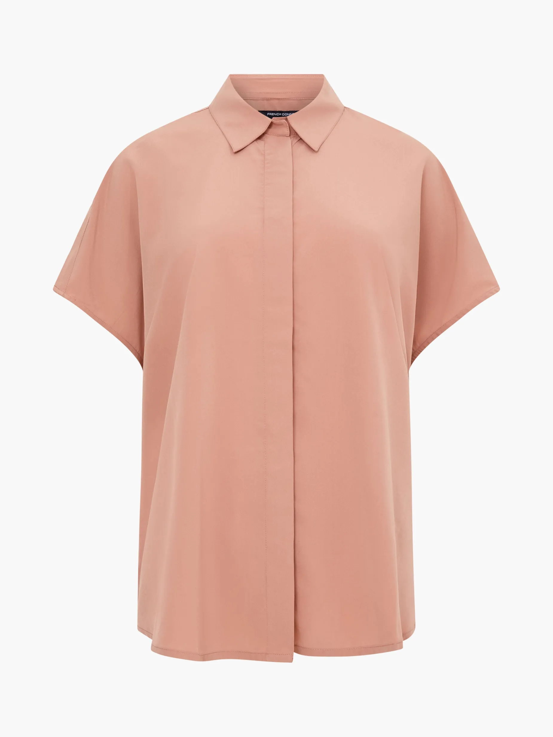 French Connection Tops|Shirts-Caprina Recycled Crepe Short Sleeve Button Shirt