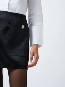 French Connection Skirts & Shorts|Skirts-Carey Satin Embellished Pocket Mini Skirt