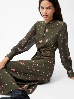 French Connection Dresses|Midi Dresses-Carina Eco Delphine Georgette Mix Shirt Dress
