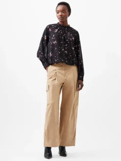 French Connection Tops-Carina Georgette Frill High Neck Top