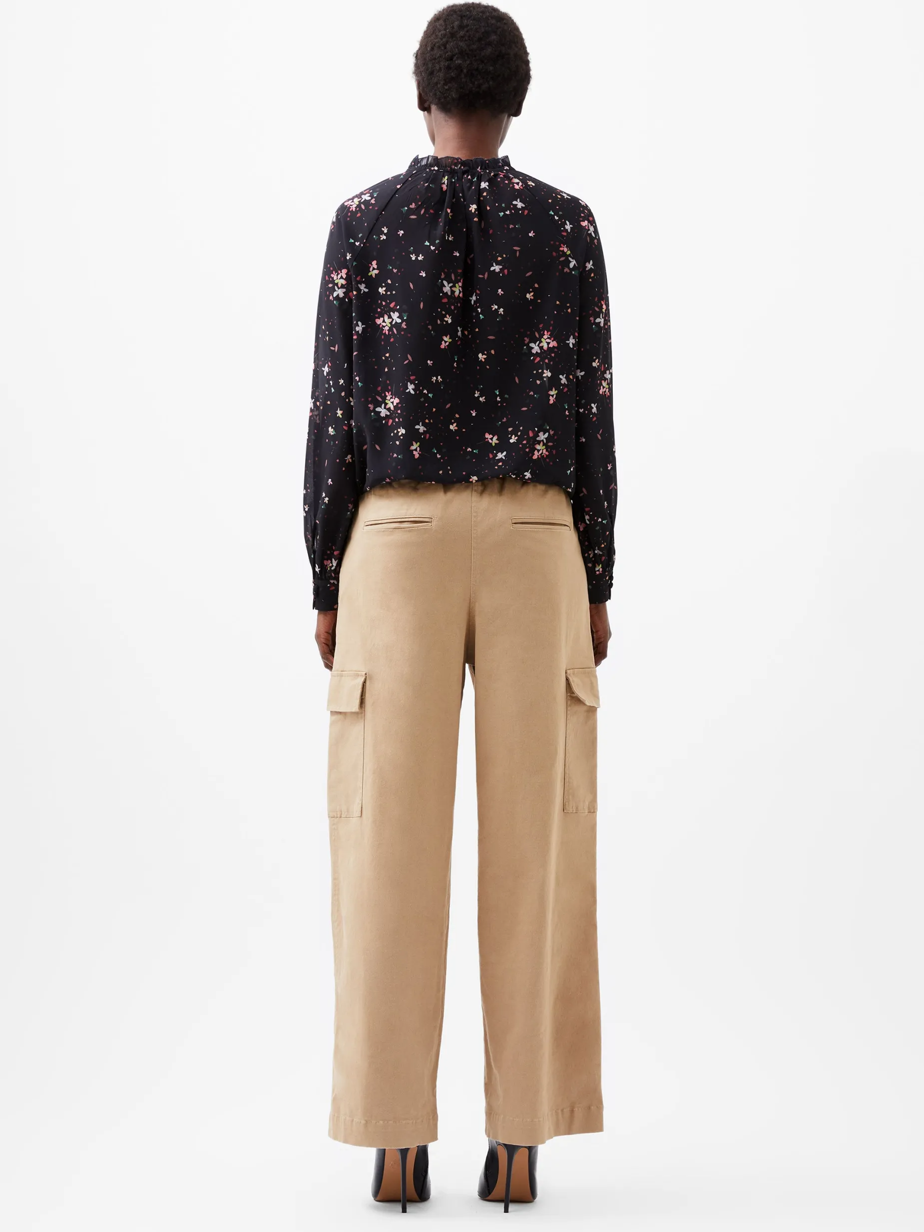 French Connection Tops-Carina Georgette Frill High Neck Top
