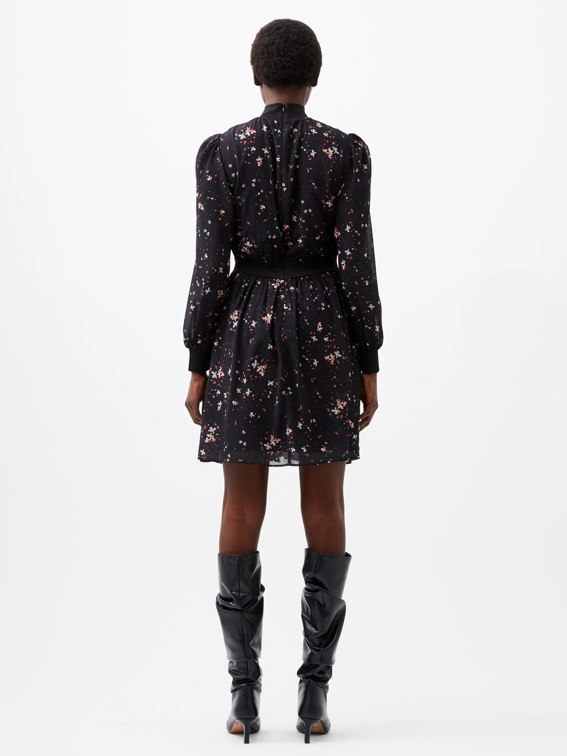 French Connection Dresses|Mini Dresses-Carina Georgette High Neck Mini Dress