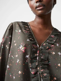 French Connection Tops-Carina Recycled Abeny Crepe Ruffle Top