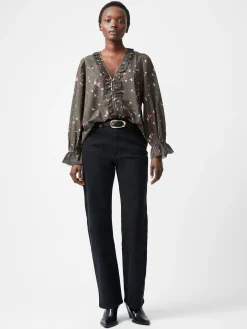 French Connection Tops-Carina Recycled Abeny Crepe Ruffle Top