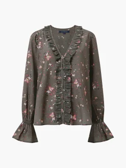 French Connection Tops-Carina Recycled Abeny Crepe Ruffle Top
