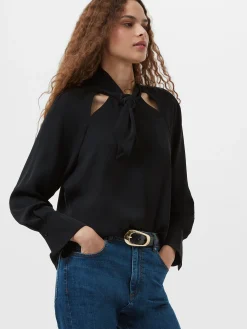French Connection Tops|Shirts-Carmen Recycled Crepe Tie Blouse