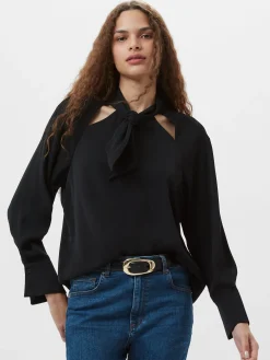 French Connection Tops|Shirts-Carmen Recycled Crepe Tie Blouse