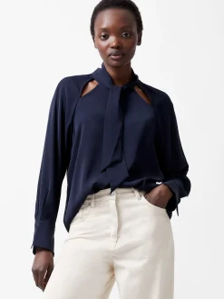 French Connection Tops-Carmen Recycled Crepe Tie Blouse