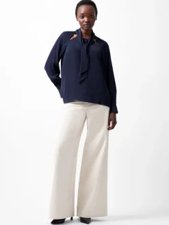 French Connection Tops-Carmen Recycled Crepe Tie Blouse