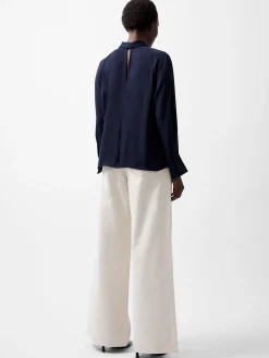 French Connection Tops-Carmen Recycled Crepe Tie Blouse